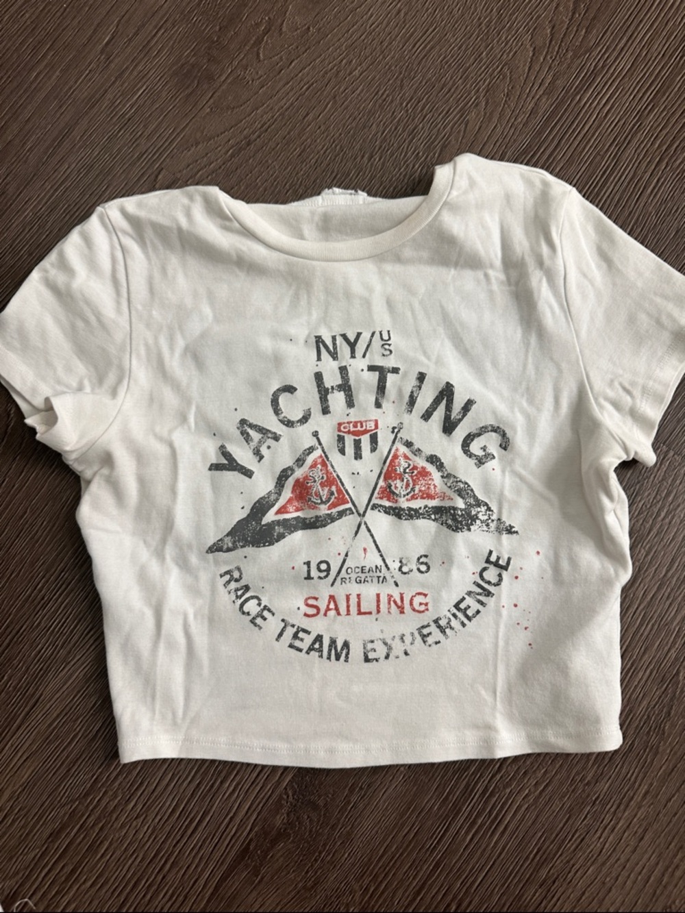 Garage Short Sleeve Crop Top Yachting